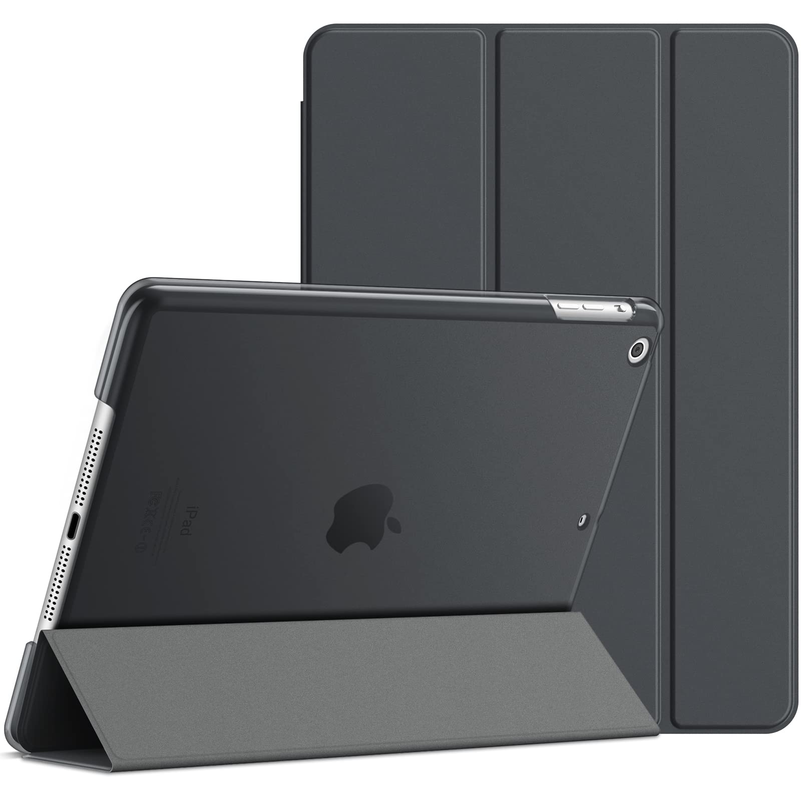 JETech iPad Air 1st Generation Case - Slim Protective Cover with Auto Wake/Sleep Feature for 9.7 Inch iPad Air 1 (Not Compatible with Air 2/3/4/5) - Dark Grey | Perfect for Work, Travel & Home Use