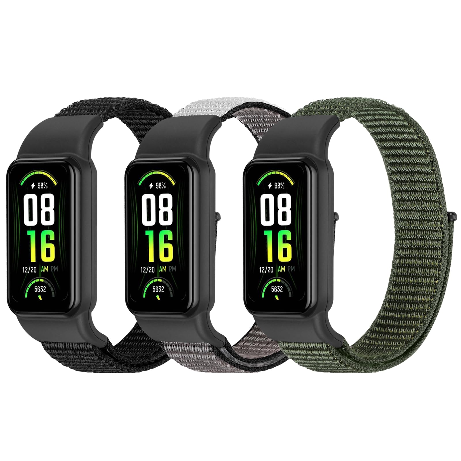 **YCHDDER Solo Loop Nylon Bands for Amazfit Band 7 – Soft, Breathable, Adjustable Sports Replacement Strap for Men & Women – Perfect for Running, Gym & Daily Wear**