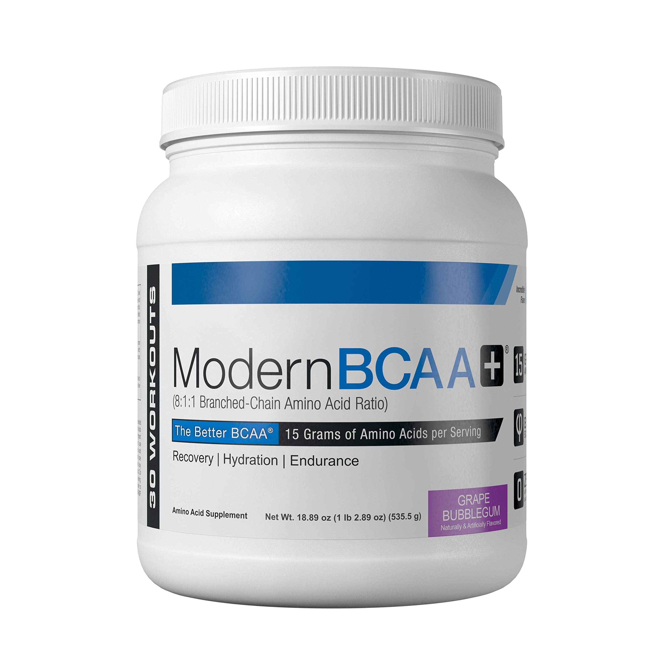 Branched Chain Amino Acid Powder | Sugar-Free Post-Workout Recovery Drink with 15g BCAAs & 8:1:1 Ratio for Men & Women | 30 Servings Grape Flavor | Ideal for Muscle Recovery, Hydration & Fitness Goals
