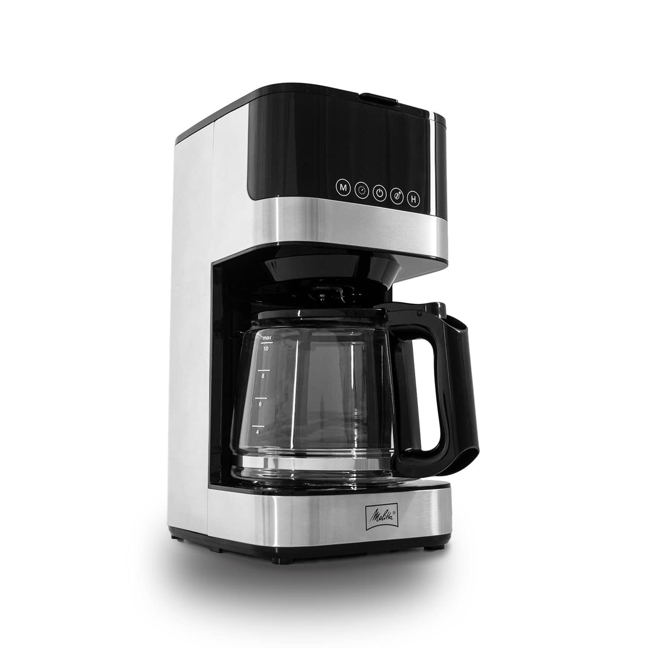 Melitta Aroma Tocco Programmable 10-Cup Glass Drip Coffee Maker with Touch Control Panel & Stainless Steel Accents - Perfect for Home, Office, and Entertaining Guests