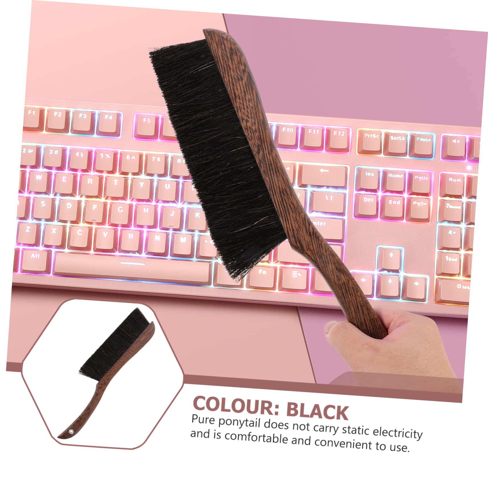 1Pc Premium Piano & Keyboard Cleaning Brush - Soft Nylon Bristles for Dust Removal, Wooden Handle - Ideal for Piano Keys, Computer Keyboards, Furniture & Patio Cleaning