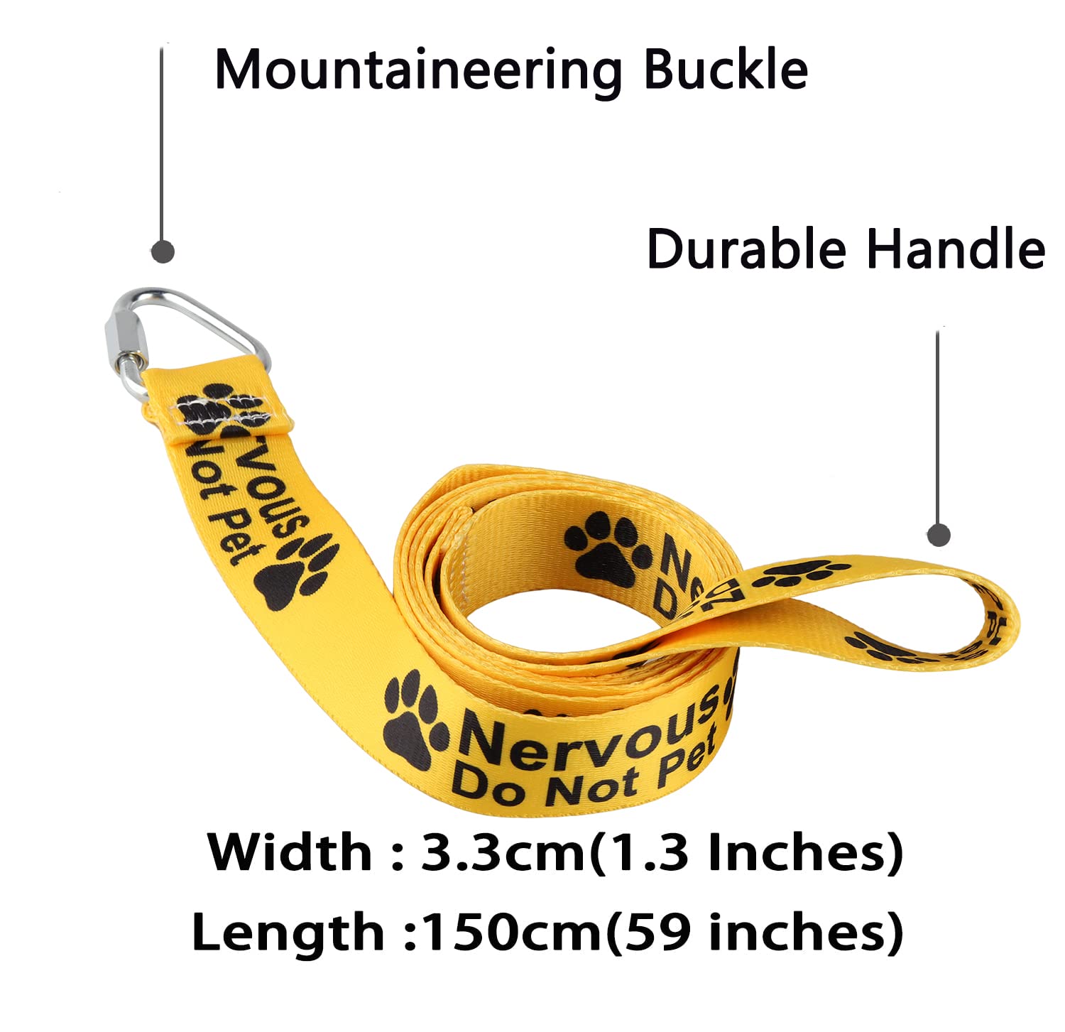 Funny Nervous Do Not Pet Dog Leash - Reflective Walking & Training Leash for Reactive Dogs - Perfect Gift for Dog Owners & Pet Lovers (Use for Walks, Training, or as a Cute Warning Leash in Public)