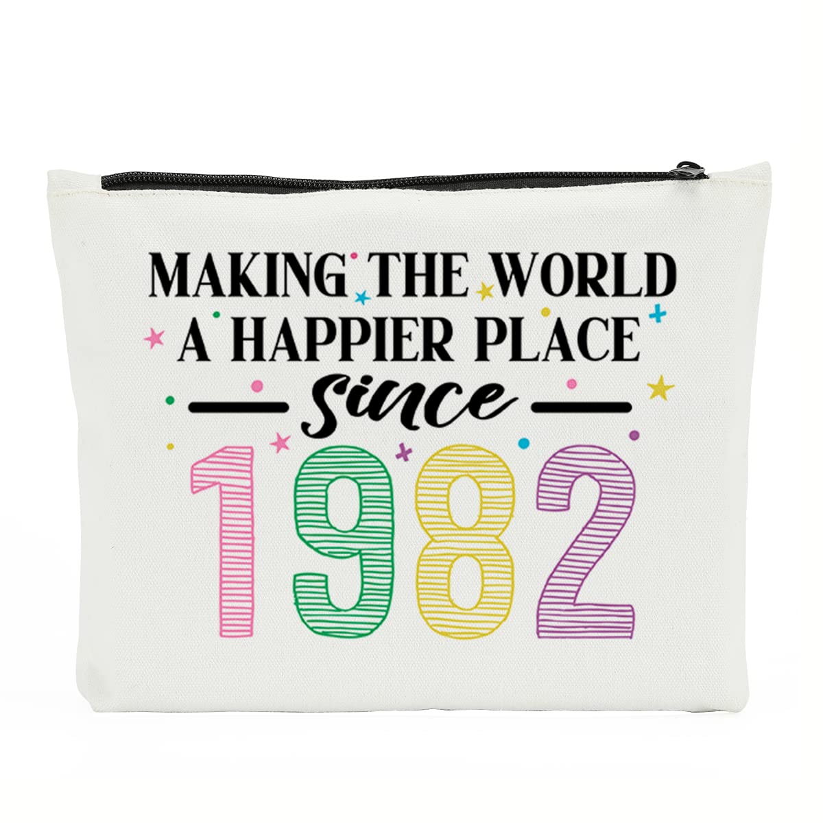 43rd Birthday Gifts for Women - Personalized Makeup Bag for 43 Year Old Women Since 1982 | Perfect Gift for Wife, Mom, Sister, Friend, Aunt & Coworker | Travel Toiletry Bag for Thanksgiving & Special Occasions | Great for Travel, Spa Days & Everyday Use