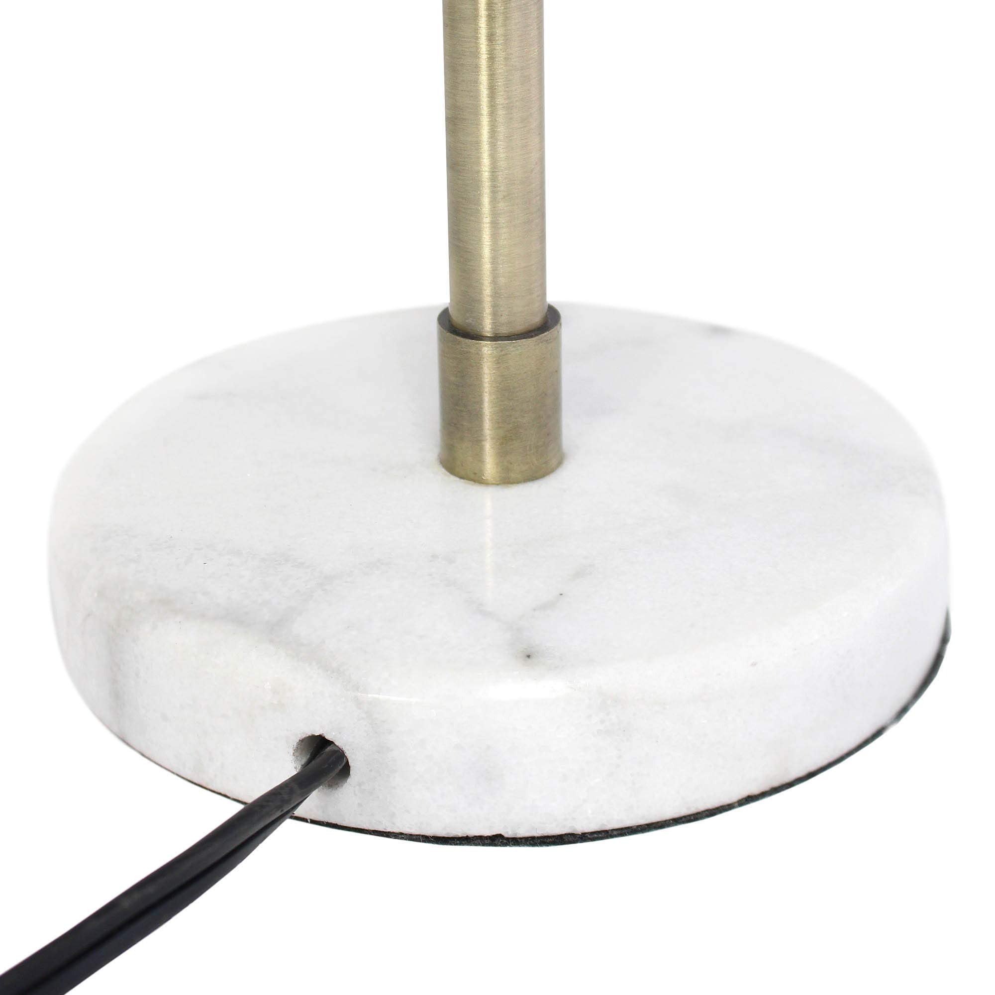 Vintage Industrial Desk Lamp - 24 Inch Adjustable LED Light with Antique Brass, Matte Black & Marble White Finish (LHD-5058-AB) | Perfect for Home Office, Study Room & Reading Nook Lighting