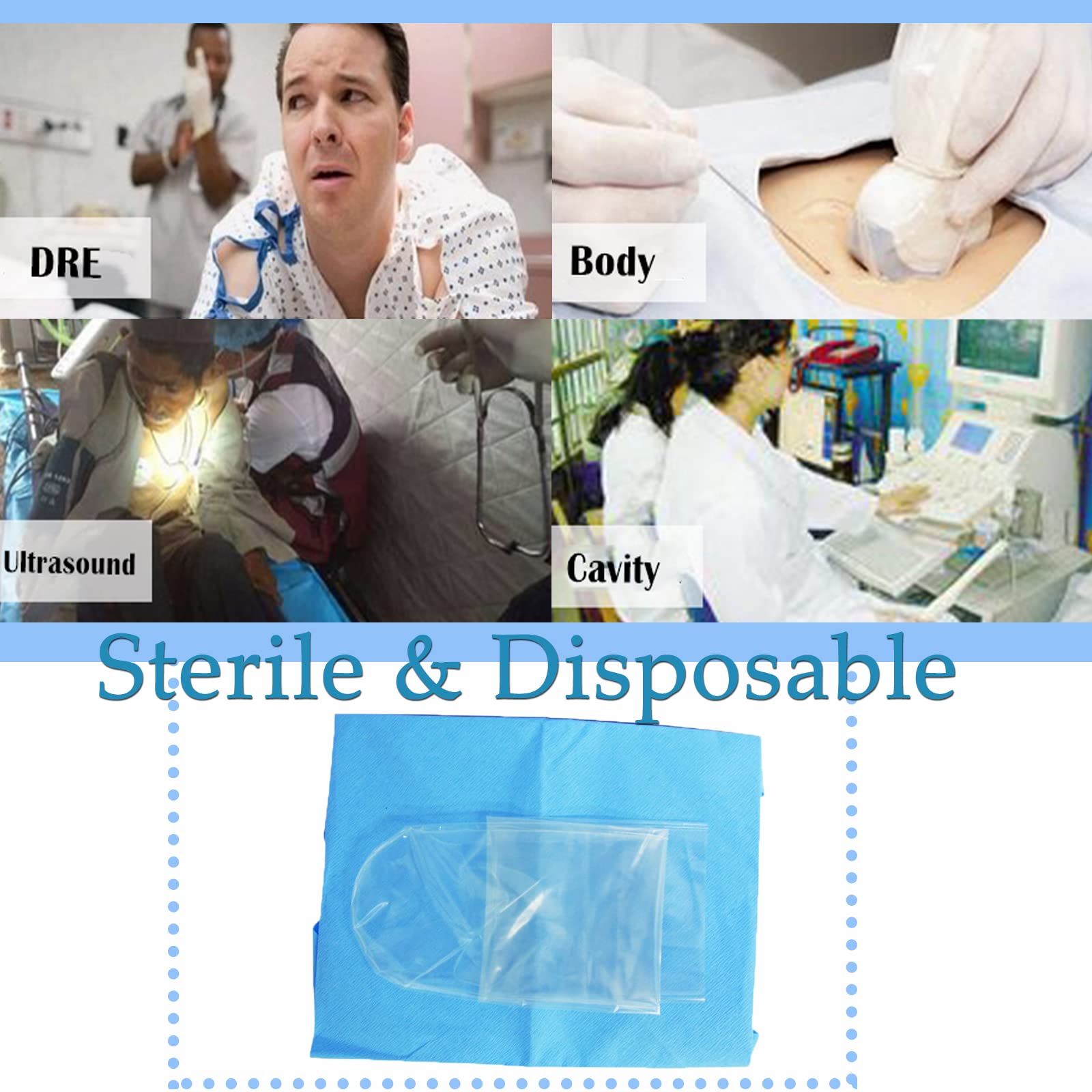 Disposable Ultrasound Probe Cover - Latex-Free Sterile Transducer Protector (5
