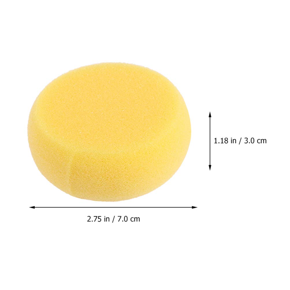 EXCEART 24-Piece Yellow Round Cake Sponge Painting Foam Pads - Large Artist Sponges for Pottery, Crafts & DIY Projects - Bulk Synthetic Sponges for Toddler Art & Book Binding