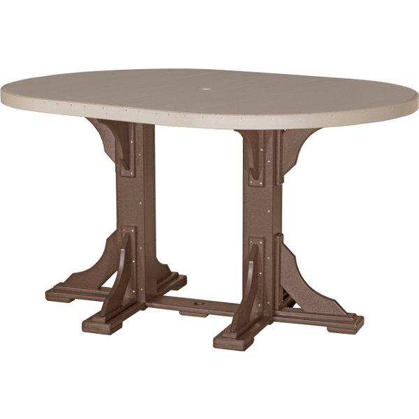 Poly 4ft x 6ft Oval Bar Height Table - Durable Outdoor & Indoor Dining Table for Patio, Restaurant, or Event Venue