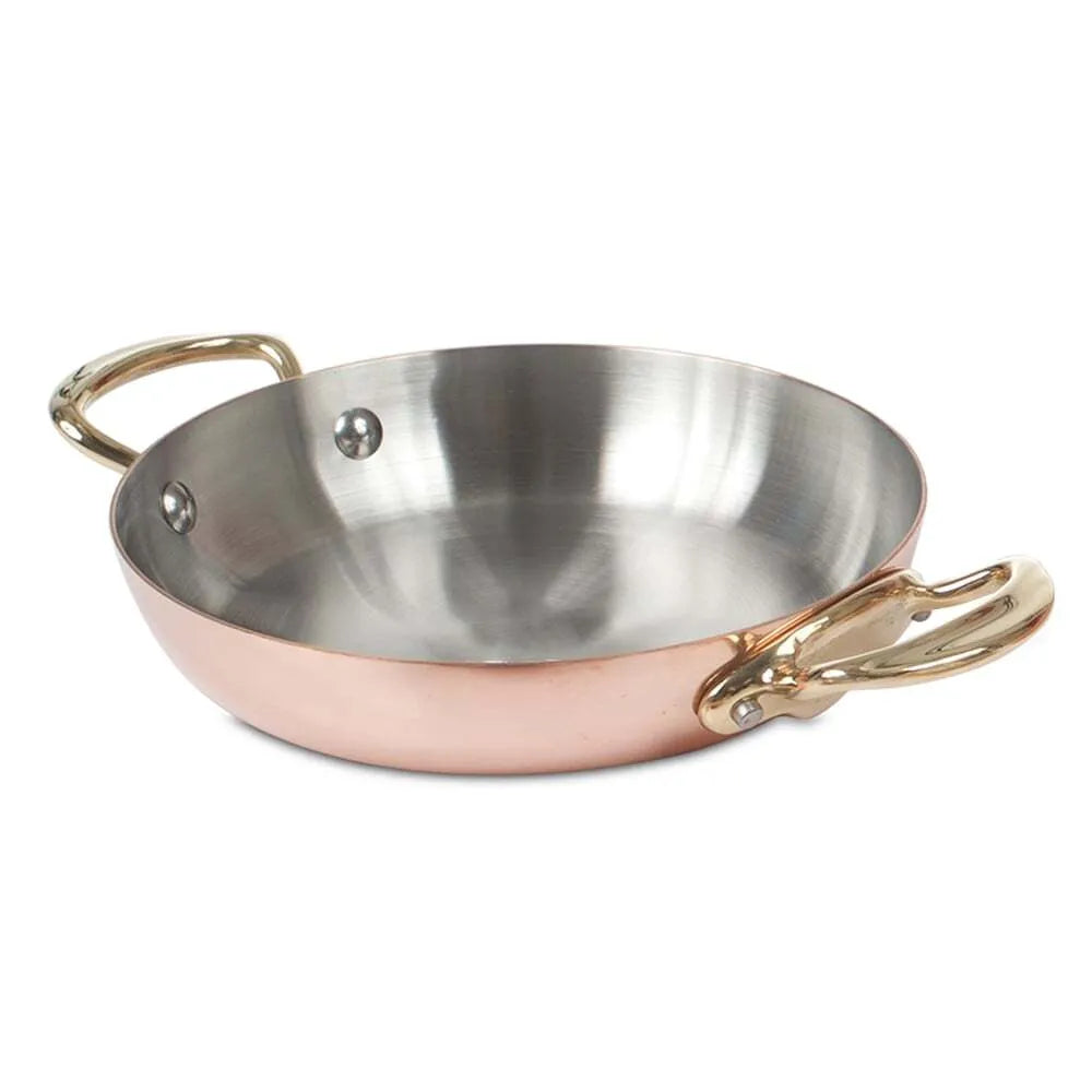 Premium Mauviel Copper Round Dish with Handles - Elegant Cooking & Serving for Gourmet Meals, Dinner Parties & Professional Kitchens