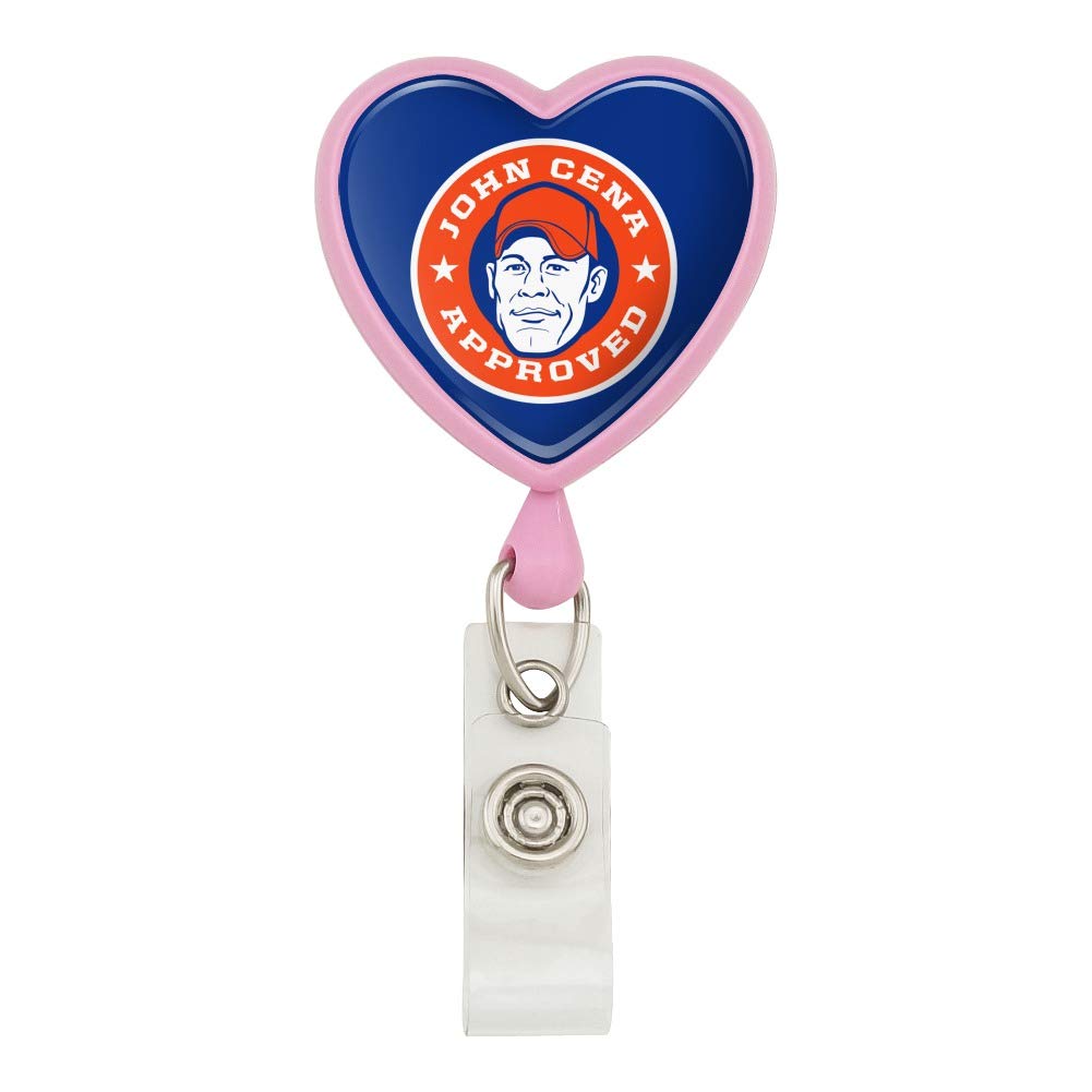 WWE John Cena Approved Heart Lanyard Retractable Reel Badge ID Card Holder - Durable & Adjustable for Work, Events & Conventions