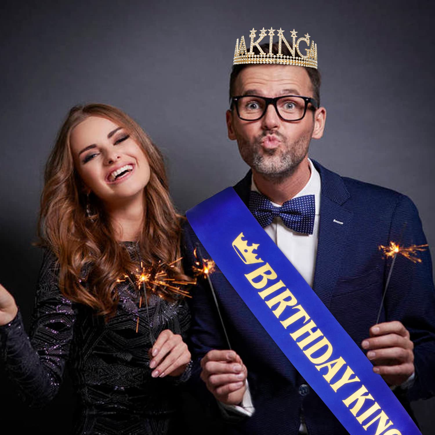 Gold Birthday King Crown for Men - Royal Birthday Party Decorations & Gifts for Him | Perfect for Adult Birthday Celebrations, Themed Parties & Special Occasions