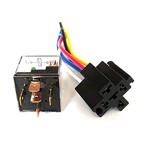 12V 80A Heavy Duty Waterproof 5-Pin Relay Switch Kit with Wiring Harness - for Fog Lights, Battery Control, AC Systems | Automotive, Marine & Industrial Applications