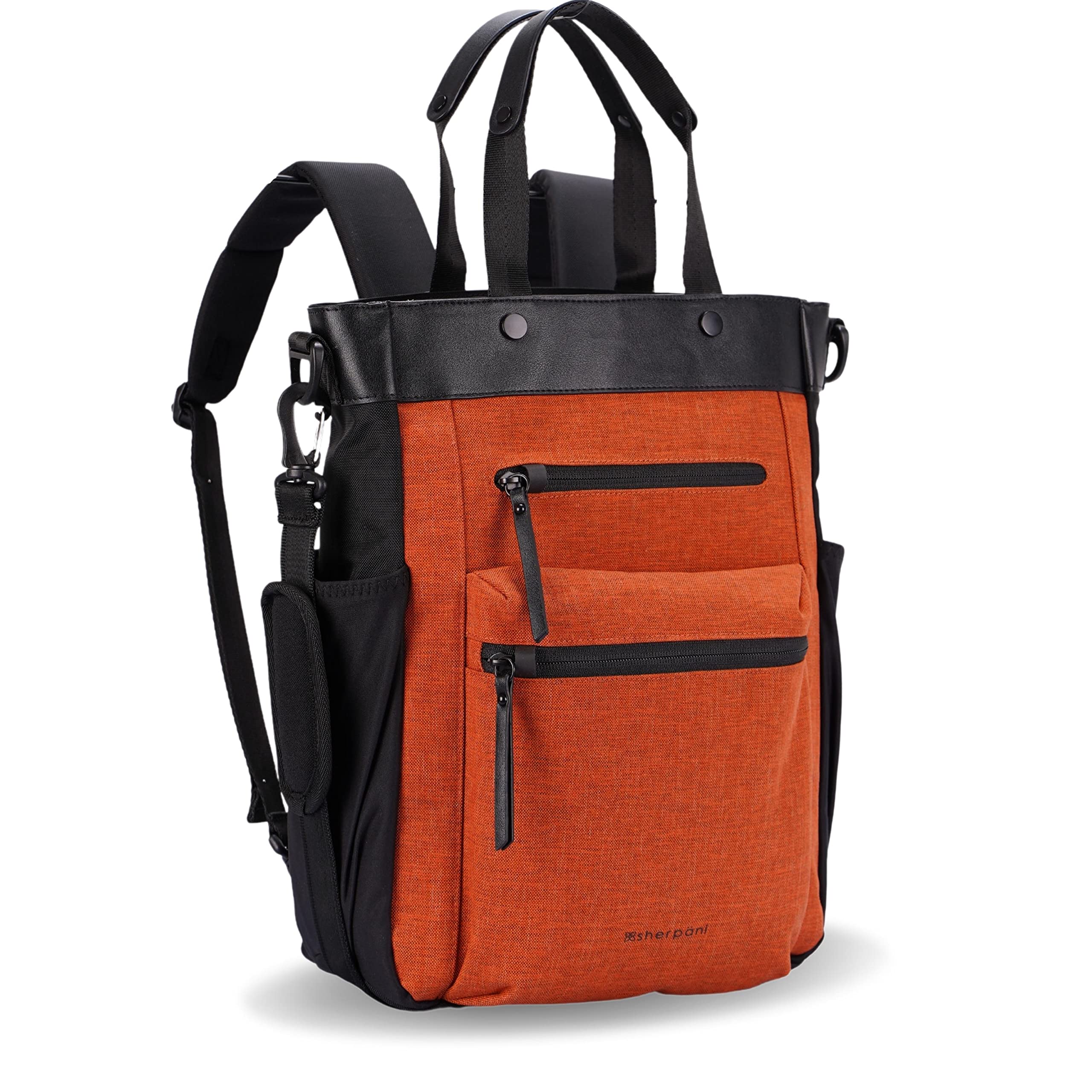 Sherpani Soleil Anti-Theft Backpack - Convertible Laptop Backpack Purse for Women, School & Travel - Fits 15 Inch Laptop - Secure Crossbody Bag & Tote (Copper) | Perfect for Commuting, College & Weekend Getaways