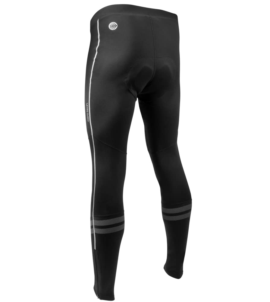 Men's Windproof Cycling Tights with Padding - High Visibility Reflective Leggings for Cold Weather Riding | Winter Biking, Road Cycling & Outdoor Training