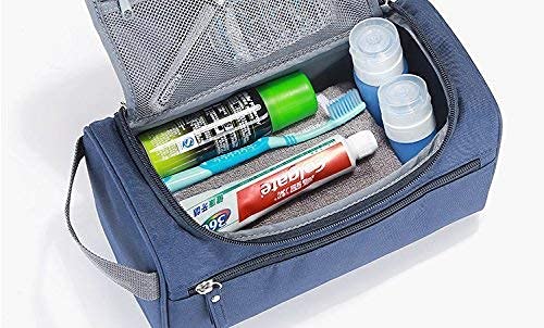 Waterproof Travel Toiletry Bag for Men & Women - Hanging Shower Organizer with Hook for Bathroom Essentials, Makeup, Cosmetics (Blue) | Perfect for Camping, Gym, Business Trips & Vacation Packing