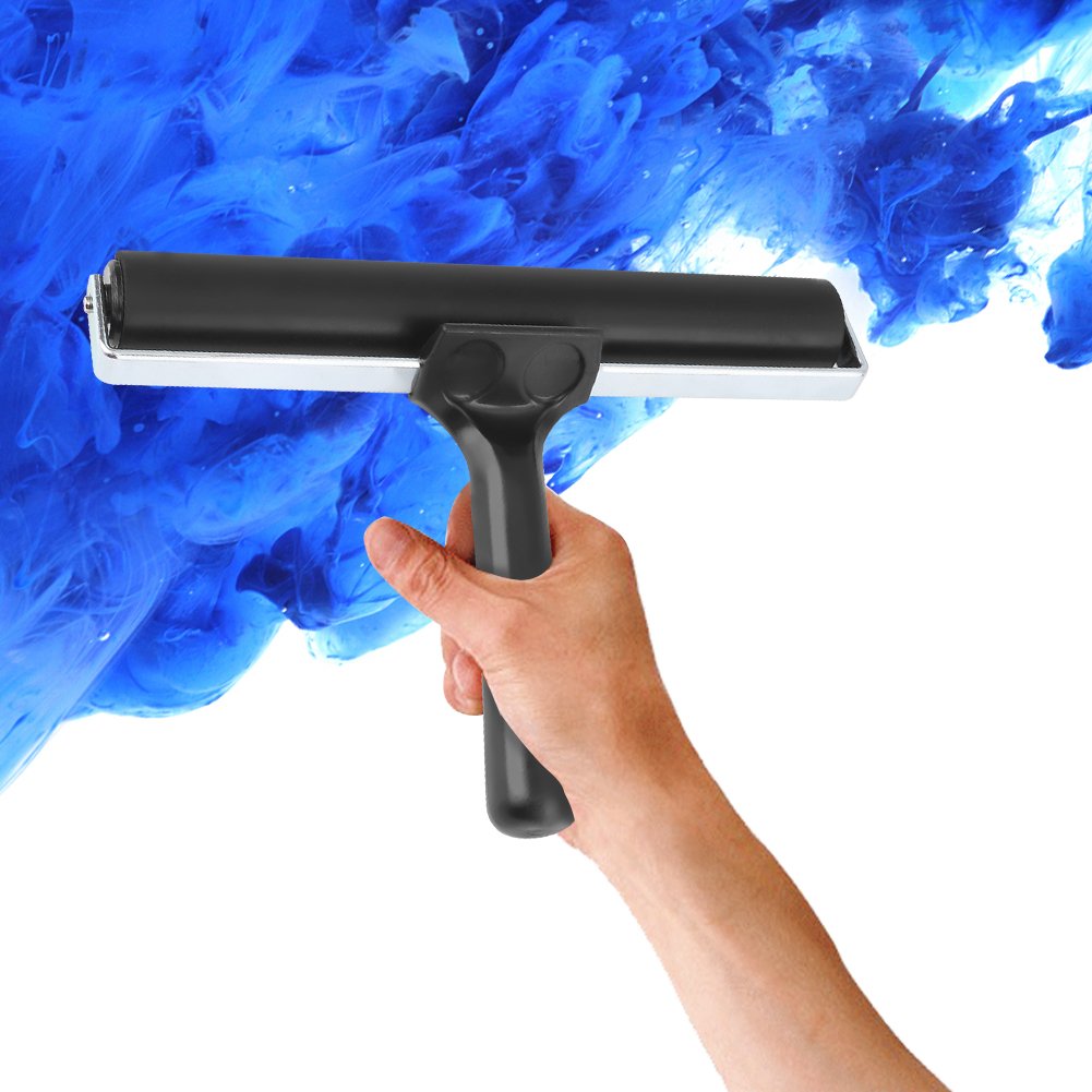 FTVOGUE 20cm Rubber Brayer Roller Brush - Professional Block Printing, Art Crafts, Oil Painting & Stamping Inking Tool for Artists - Perfect for DIY Projects, Fabric Printing, and Mixed Media Art Creations