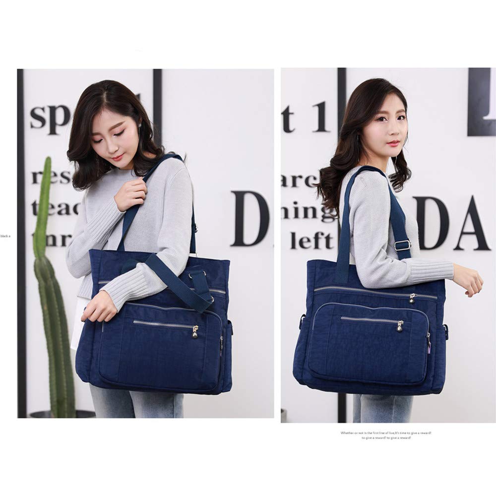 Stylish Multi-Pocket Nylon Tote Bag for Women - Large Capacity Shoulder Purse with Multiple Compartments | Perfect for Travel, Work, Gym & Daily Use