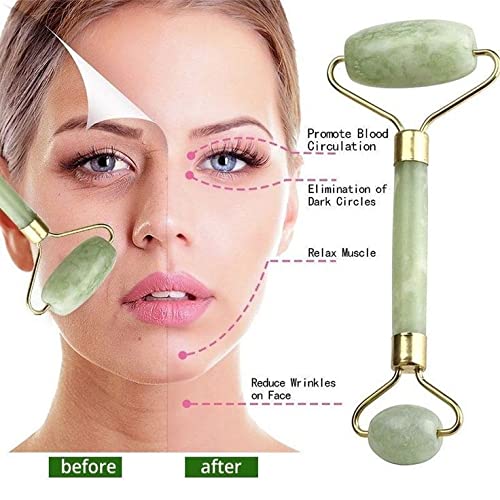 ATMIYA CREATION Natural Himalayan Stone Face Massager Roller & Gua Sha Tool for Facial Toning, Firming & Serum Absorption - Anti-Aging Beauty Skincare for Face & Neck Massage at Home or Spa