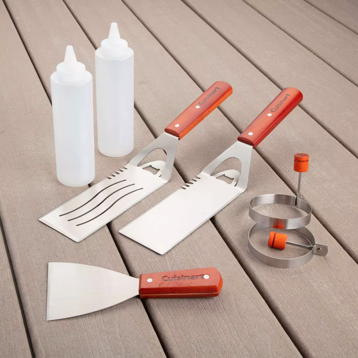 Cuisinart 7-Piece Stainless Steel Griddle Tool Set with Spatula, Turner & Tongs - Perfect for BBQ, Grilling & Outdoor Cooking