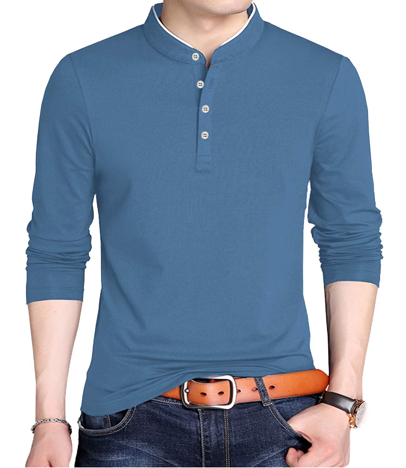 YTD Men's Summer Slim Fit Solid Color Short Sleeve Polo Casual T-Shirt | Breathable Cotton Shirts for Work, Golf & Outdoor Activities
