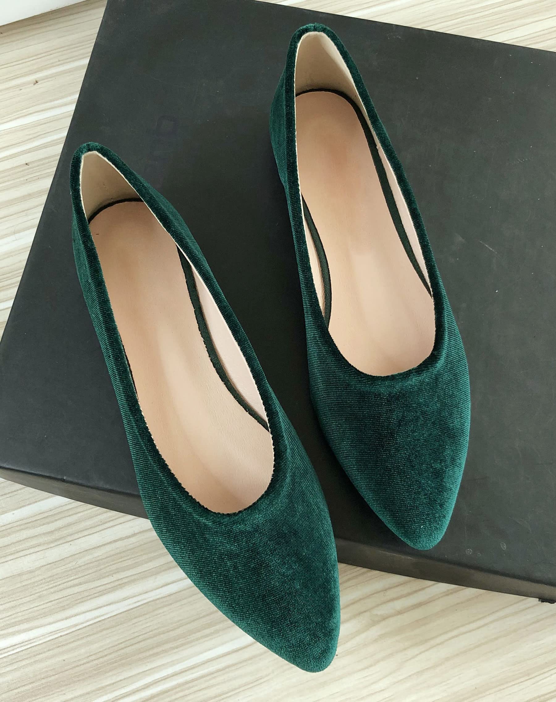 SAILING LU Women's Comfortable Slip-On Loafers - Pointed Toe Ballet Flats with Velvet Foldable Design for Casual Wear | Perfect for Office, Travel & Everyday Use