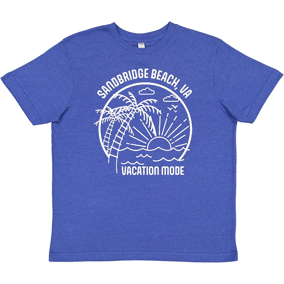 Inktastic Summer Vacation Mode Sandbridge Beach Virginia Youth T-Shirt - Comfortable Kids Travel Tee for Beach Trips & Family Vacations
