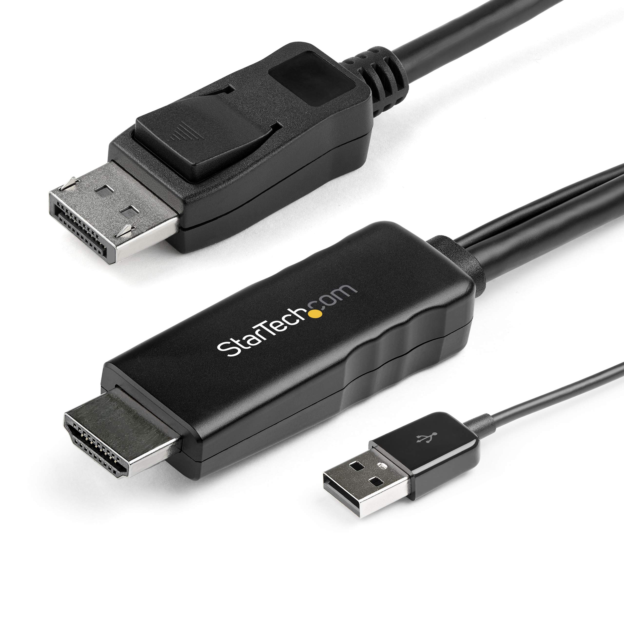 StarTech.com 6ft (2m) Active HDMI to DisplayPort Cable 4K 30Hz - HDMI 1.4 to DP 1.2 Adapter Converter with Audio Support - USB Powered for Mac & Windows - Connect HDMI Laptop to DP Monitor (HD2DPMM6) - Perfect for Home Office, Gaming & Multimedia Presentations