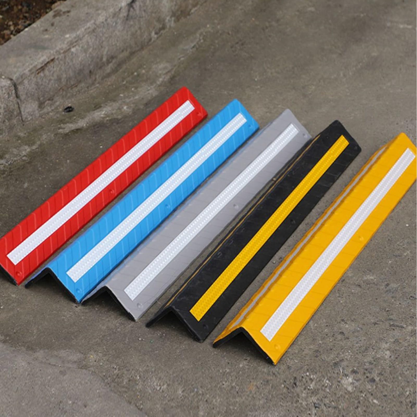 **80cm Rubber Garage Wall Protector with Reflective Strip - Heavy Duty Corner Guard for Parking Garages & Home Use (Yellow) | Prevent Scratches & Dents in Tight Spaces**