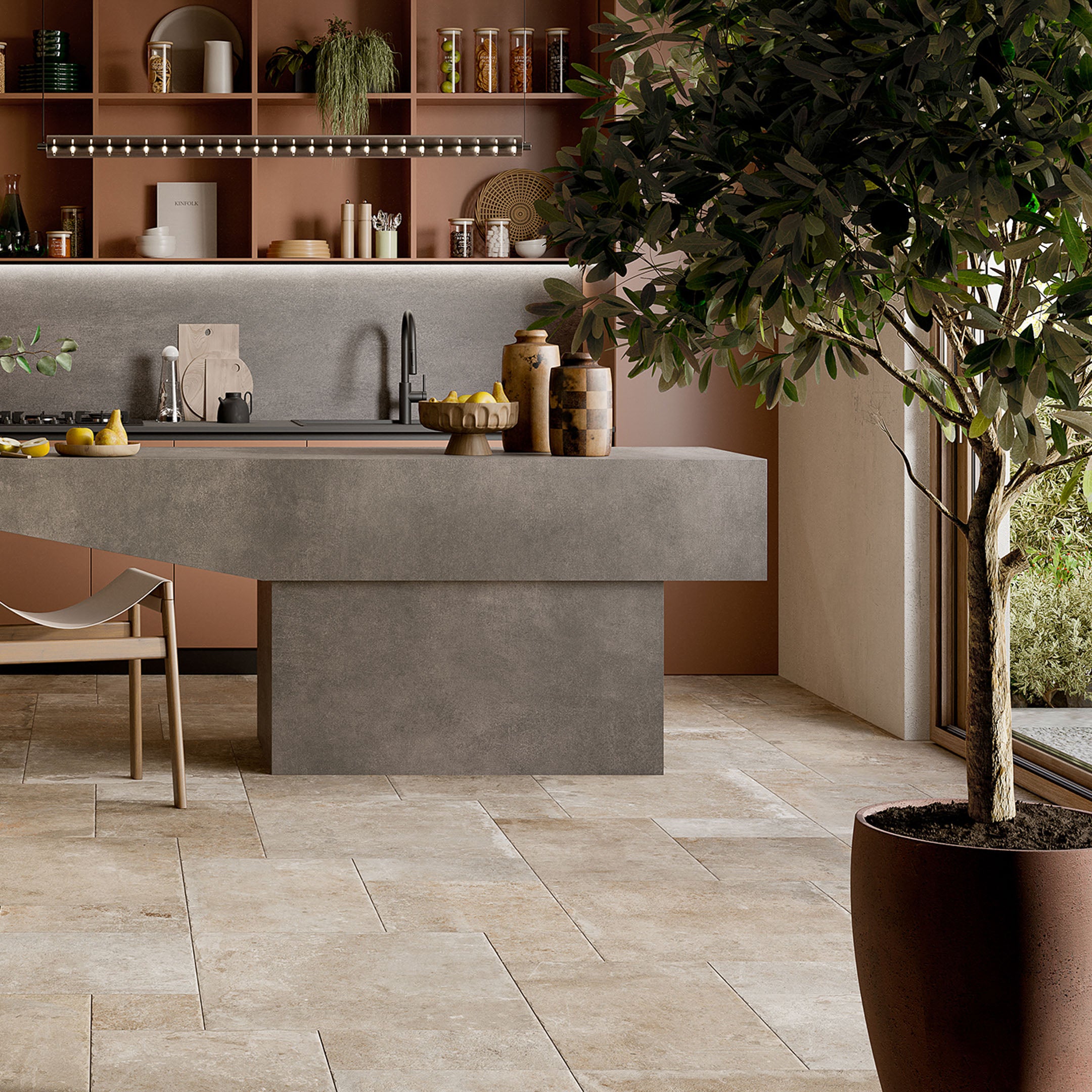 Premium Windsor Travertine Versailles Pattern French Orange County Floor Tiles - Perfect for Mediterranean Kitchens, Bathroom Backsplashes & Outdoor Patios