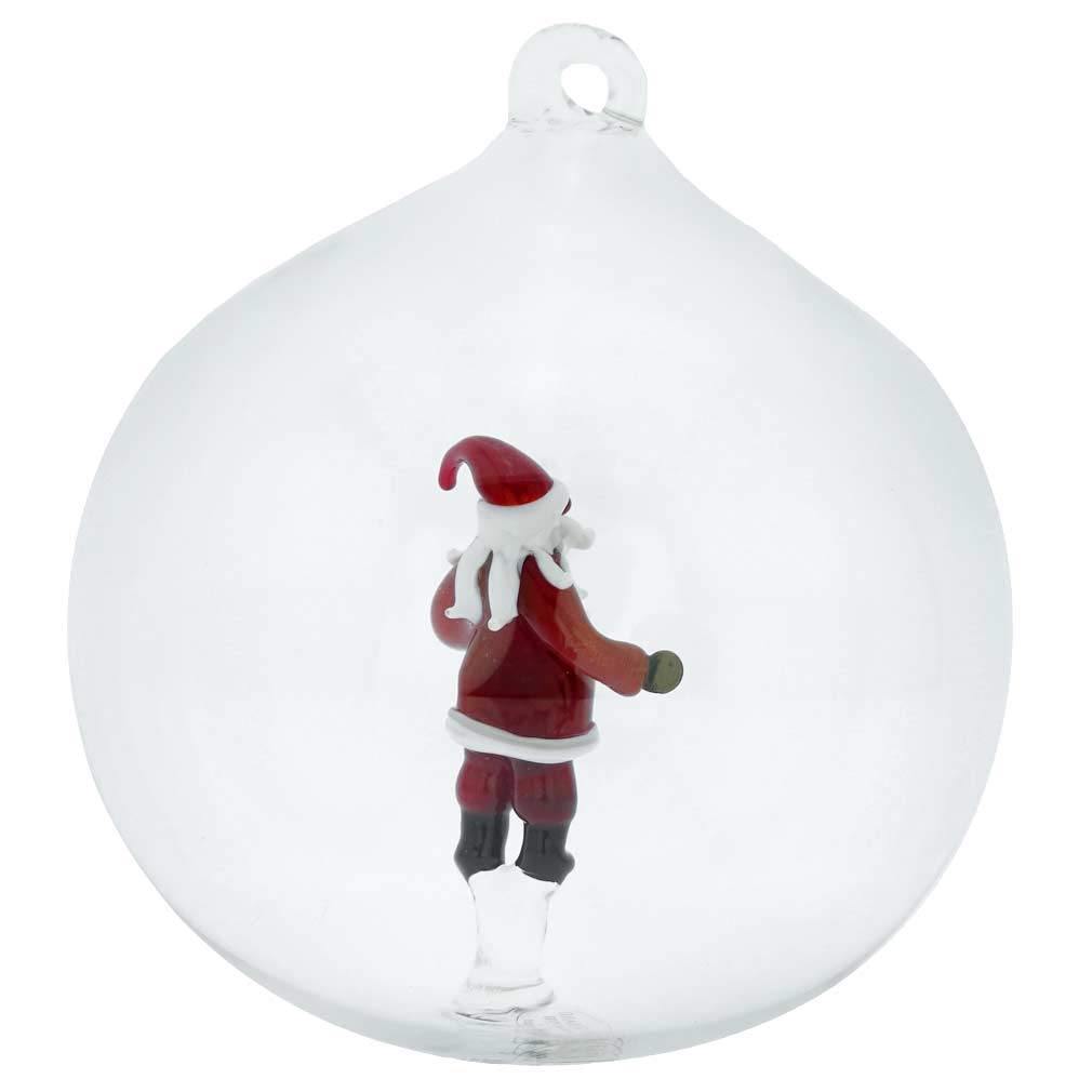 Authentic Murano Glass Santa Christmas Ornament - Handcrafted in Venice, Italy | Perfect for Holiday Tree Decorations, Gift Giving & Festive Home Decor