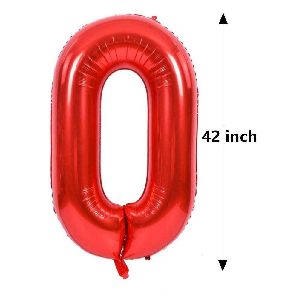 EMAAN 42 Inch Jumbo 50 Red Number Foil Mylar Balloons for 50th Birthday Party Decorations - Perfect for Anniversary Celebrations, Graduations & Milestone Events