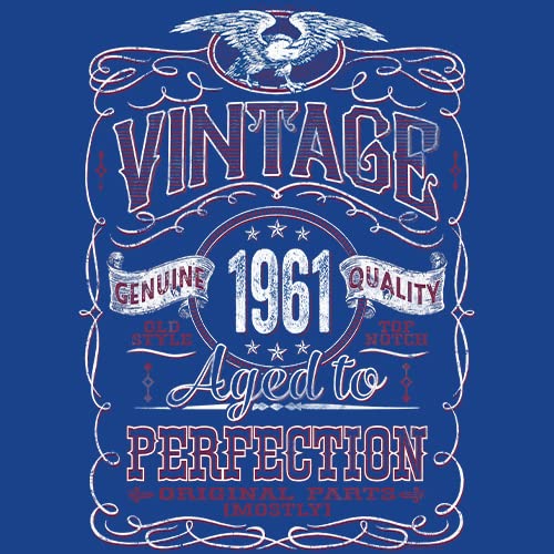 Vintage 1961 Aged to Perfection 64th Birthday Gift T-Shirt for Men - Funny 64 Year Old Present - Perfect for Parties & Milestone Celebrations