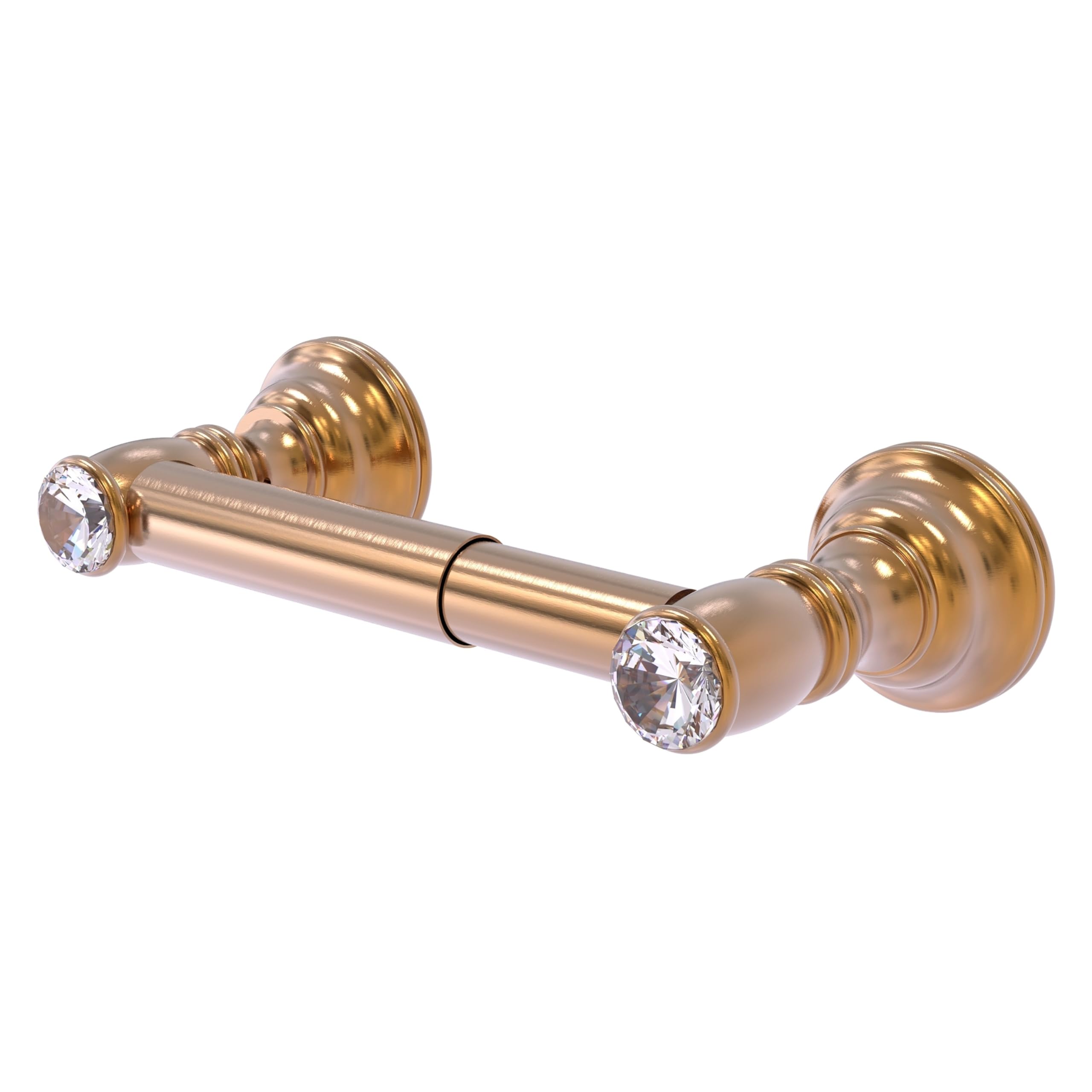 Allied Brass CC-24-BBR Carolina Crystal Collection 2 Post Toilet Paper Holder in Brushed Bronze - Elegant Bathroom Tissue Dispenser for Modern and Traditional Home Decor
