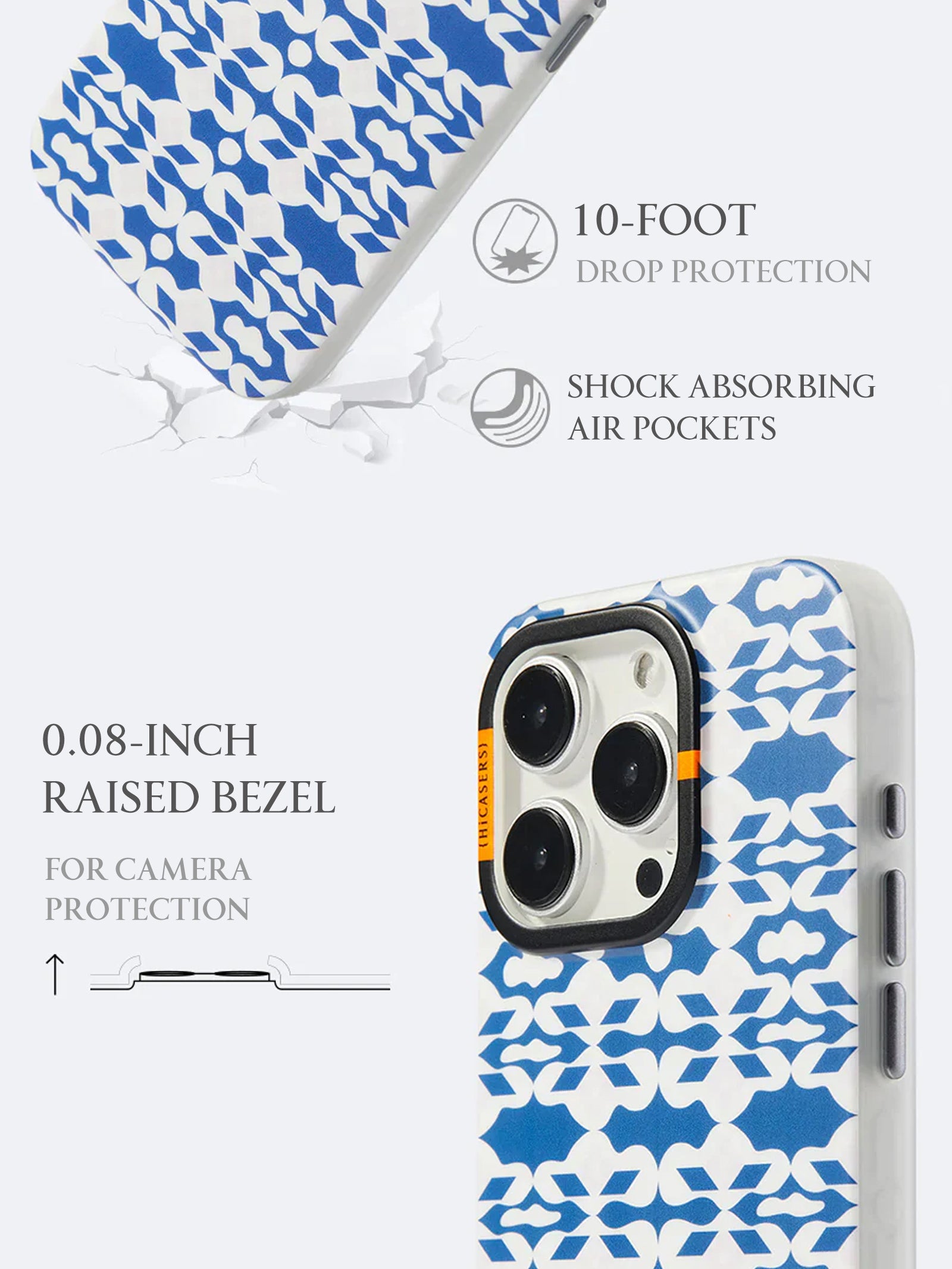 City Kaleidoscope Phone Case - Deep Cobalt Blue | Durable Protective Cover for iPhone & Samsung | Perfect for Urban Lifestyle & Travel