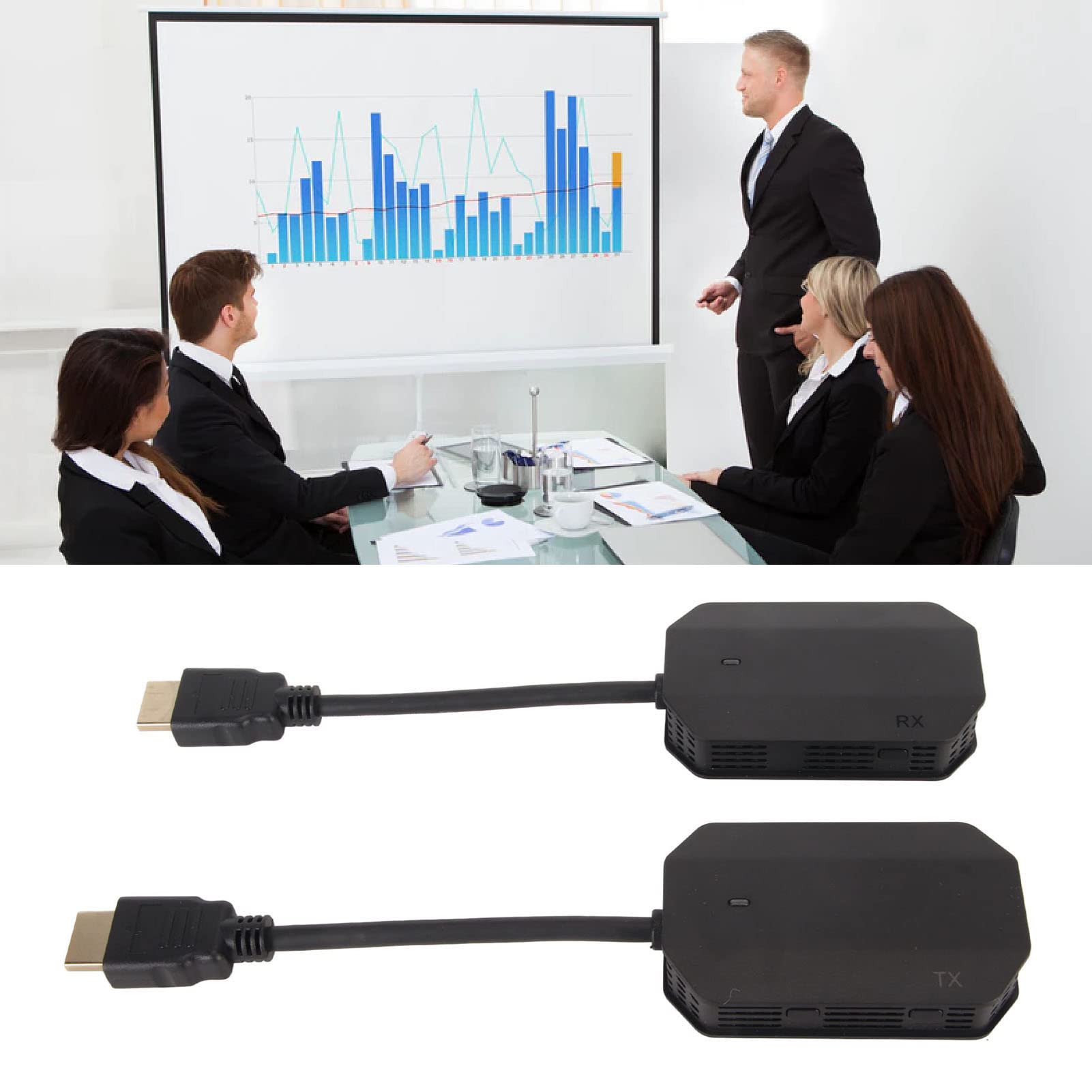 4K Wireless HDMI Extender Kit - 5G Portable HDMI Transmitter & Receiver for Laptop, Phone, TV - Plug & Play, Zero Latency - Perfect for Home Theater, Gaming & Office Presentations