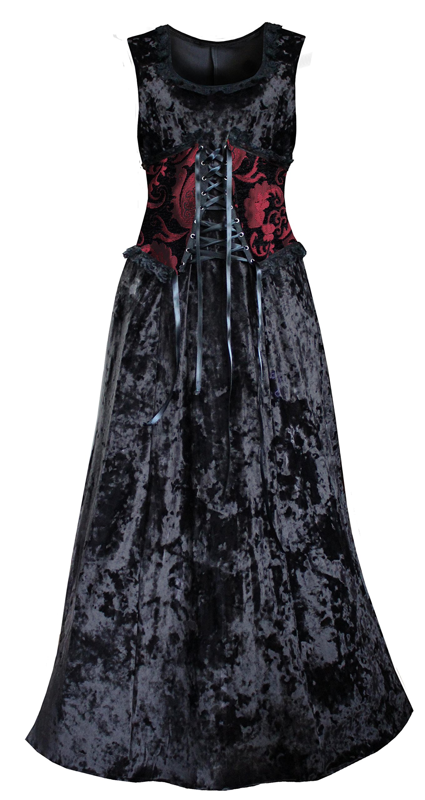 Victorian Steampunk Gothic Renaissance Brocade Velvet Corset Dress for Women | Elegant Gothic Lolita Costume for Cosplay, Halloween & Vintage Themed Parties