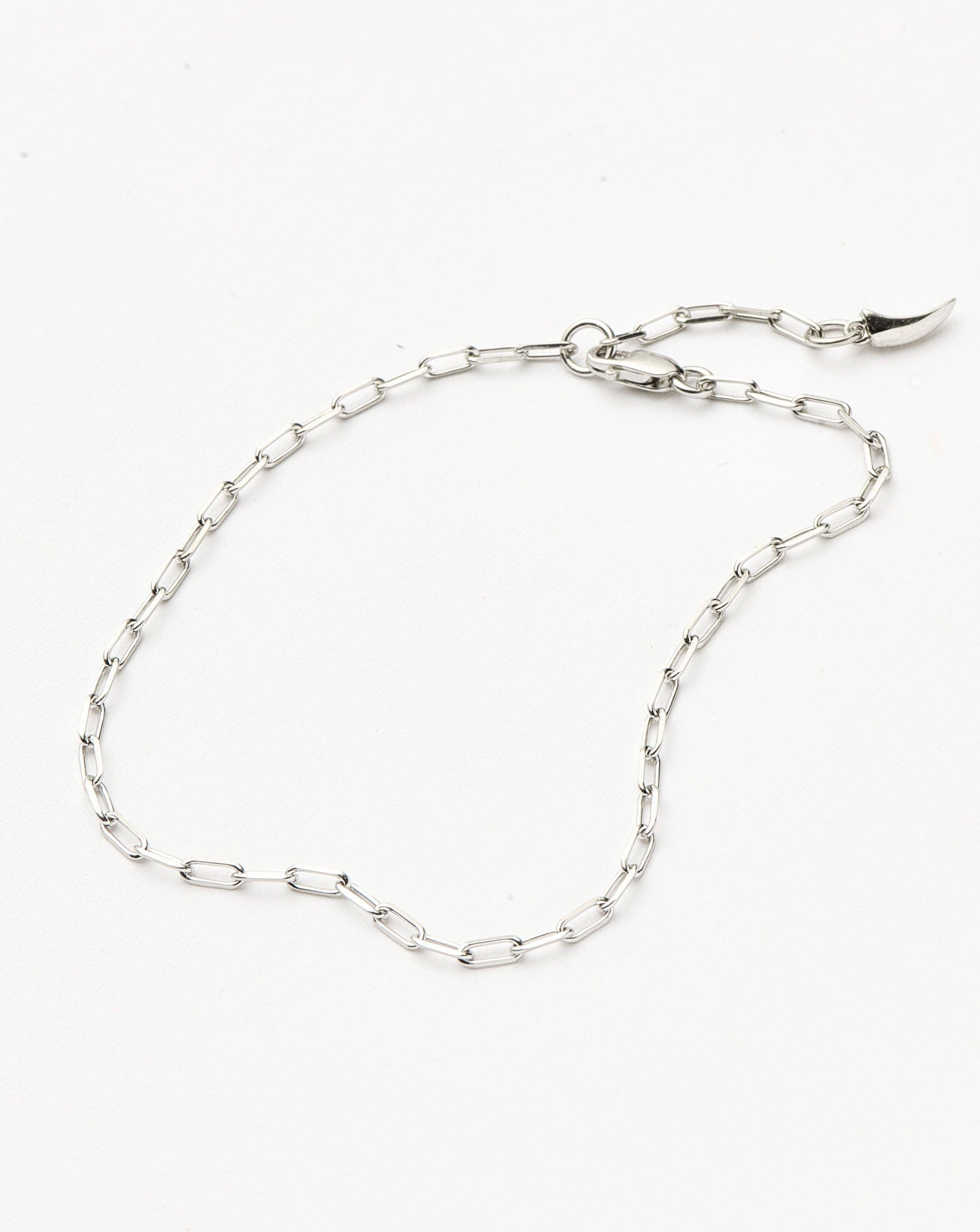 14k Solid White Gold Paperclip Chain Bracelet for Women - Classic Minimalist Fine Jewelry for Everyday Wear & Special Occasions