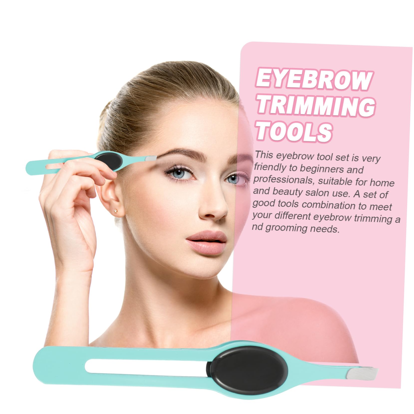 5-Piece Stainless Steel Eyebrow Clips with Rubber Pad - Professional Splinter Removal & Facial Hair Tweezers for Eyebrow Grooming, Pimple Extraction & Jewelry Making - Perfect for Home Salon, Travel & First Aid Kits