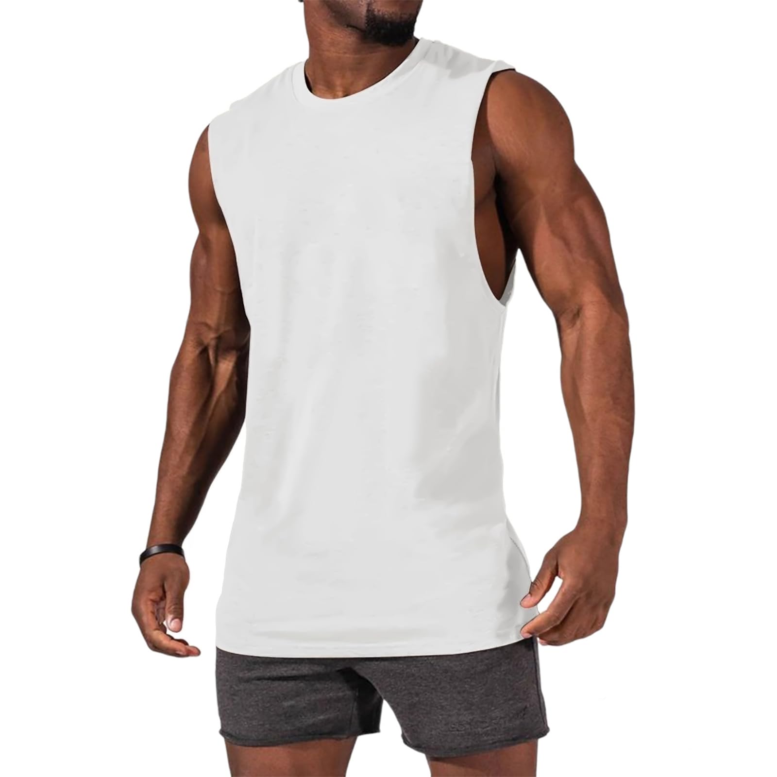 HomyComy Men's Compression Tank Tops - 2 Pack Sleeveless Workout Shirts for Gym, Training & Fitness | Moisture-Wicking & Breathable for Running, Weightlifting & CrossFit