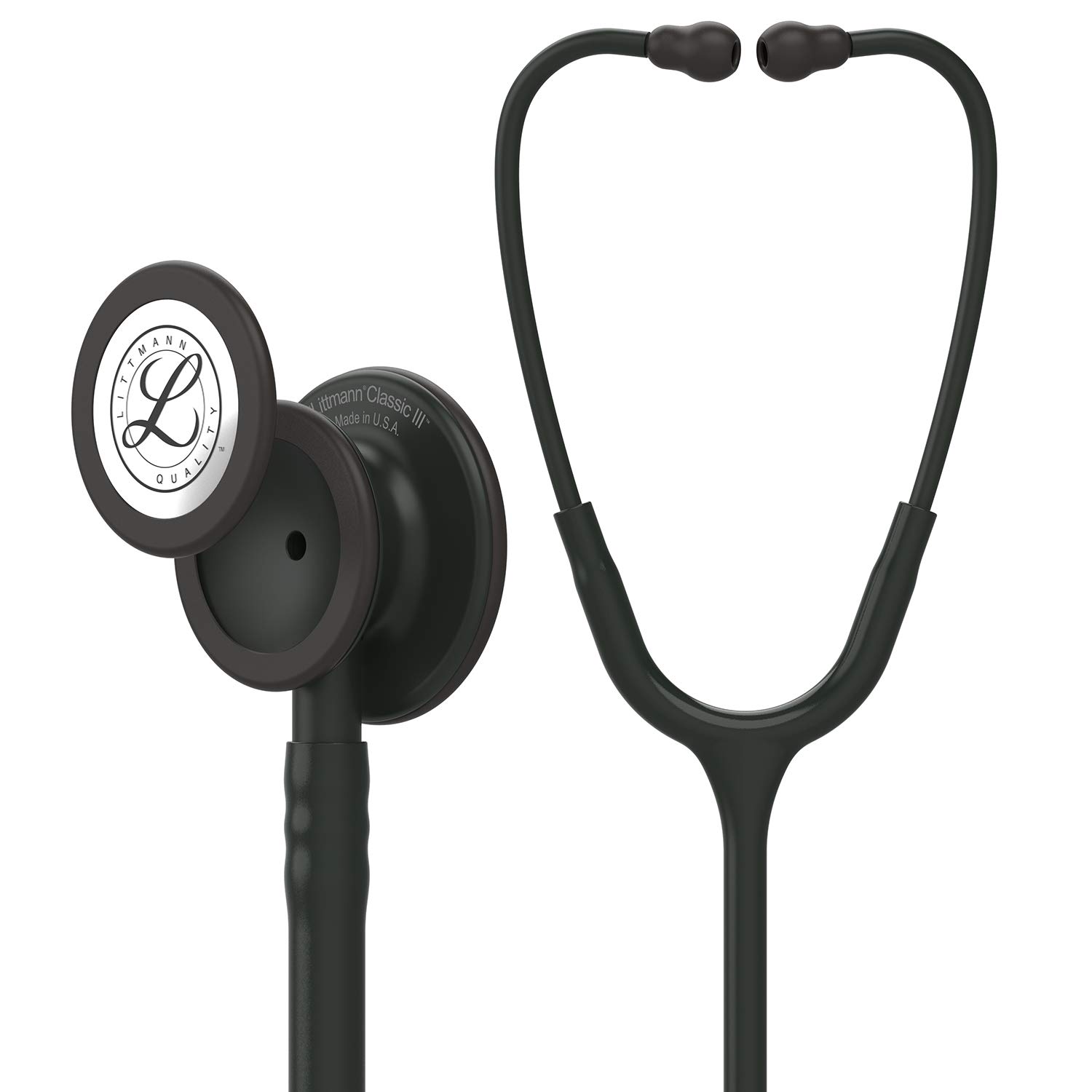 3M Littmann Classic III Monitoring Stethoscope - Black Edition with 27-Inch Tube & Chestpiece + Free ID Tag (5803 & 40007) | Ideal for Medical Professionals, Nurses, and Healthcare Students