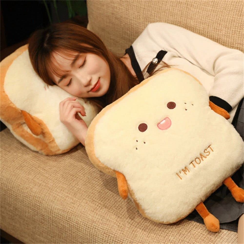 Adorable Toast Sliced Bread Plush Pillow - Soft Food-Shaped Couch Cushion for Home Decor, Bedroom & Living Room | Perfect for Cozy Naps, Anime Lovers & Kawaii Room Decoration