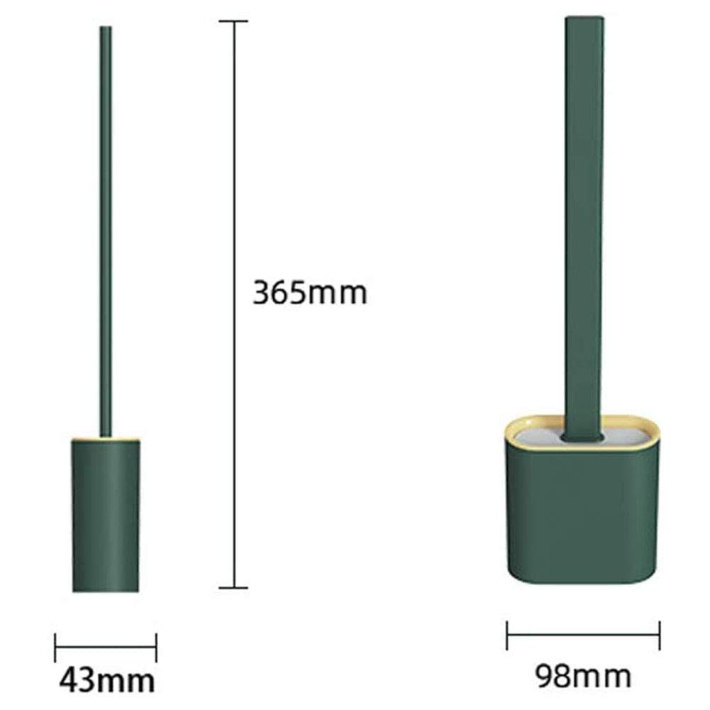 Premium Silicone Flex Toilet Brush Set with Holder - No-Slip Long Handle, Standing & Wall Mount Options - Durable Bathroom Cleaning Tool for Home & Commercial Use (Blue) - Perfect for Daily Cleaning, Deep Scrubbing & Hygienic Bathroom Maintenance