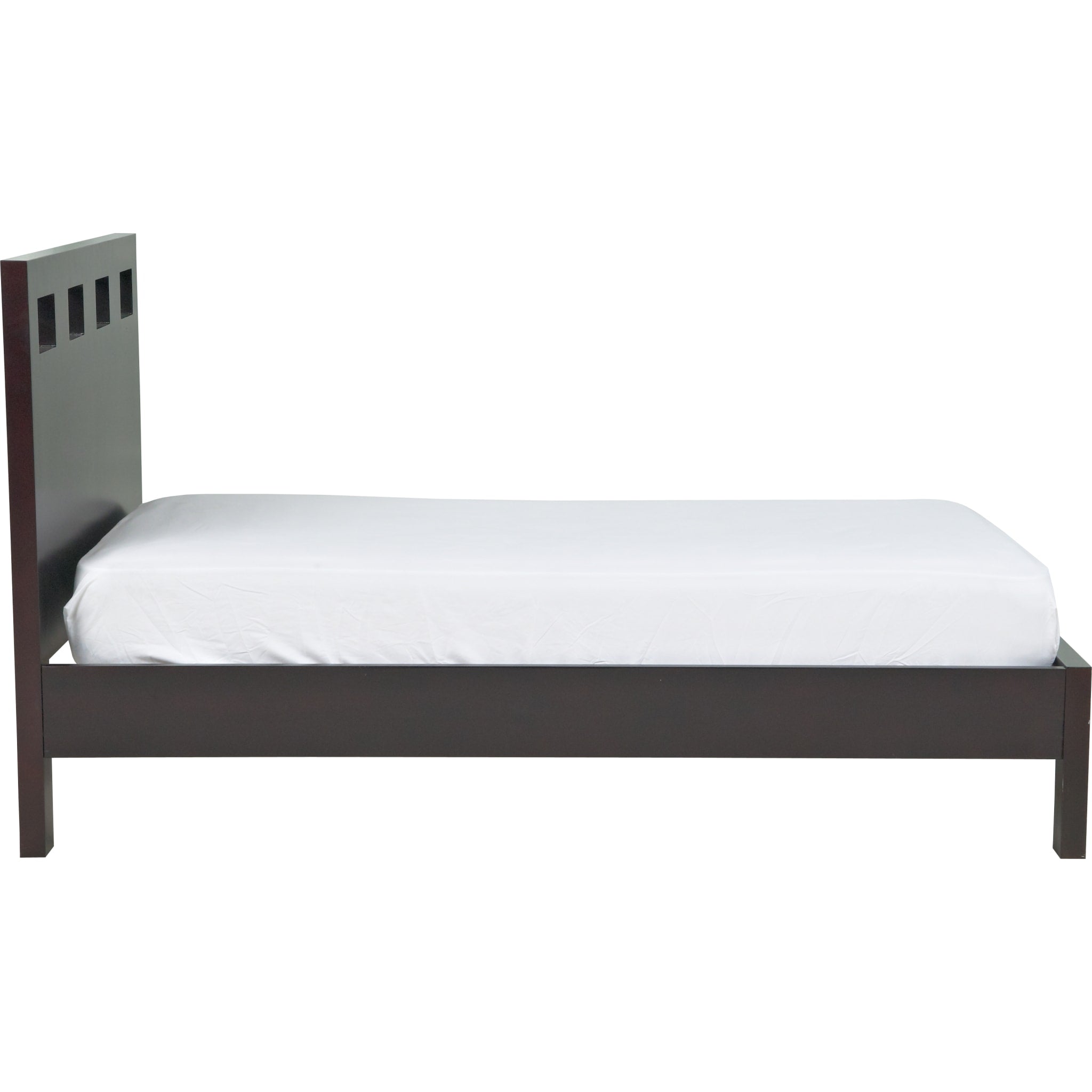 Riva Solid Wood Platform Bed Frame - Espresso Finish - Queen Size - Modern Minimalist Bedroom Furniture for Small Spaces & Apartments