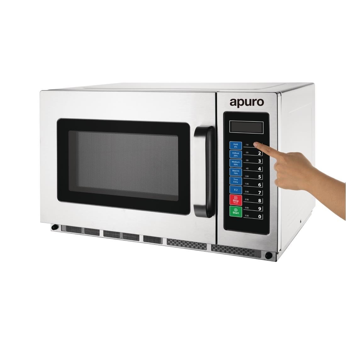 Apuro 34L Commercial Microwave Oven - Medium Duty Programmable Countertop Microwave for Restaurants, Cafes & Kitchens - Perfect for Fast Food, Reheating & Defrosting