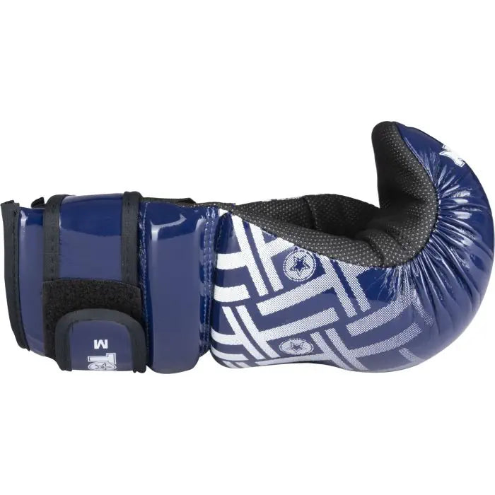 TOP TEN Glossy Blue & White Prism Pointfighter Open Hand Gloves - MMA Training, Martial Arts Sparring & Cosplay Accessories