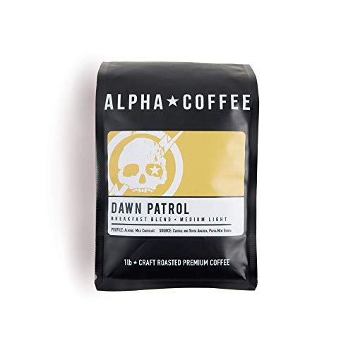 Alpha Coffee - Dawn Patrol - 16 oz Premium Gourmet Breakfast Blend Drip Grind Coffee | Veteran Owned Small Batch Roasted 100% Arabica Beans (Medium-Light Roast) | Perfect for Morning Brew & Office Coffee Break