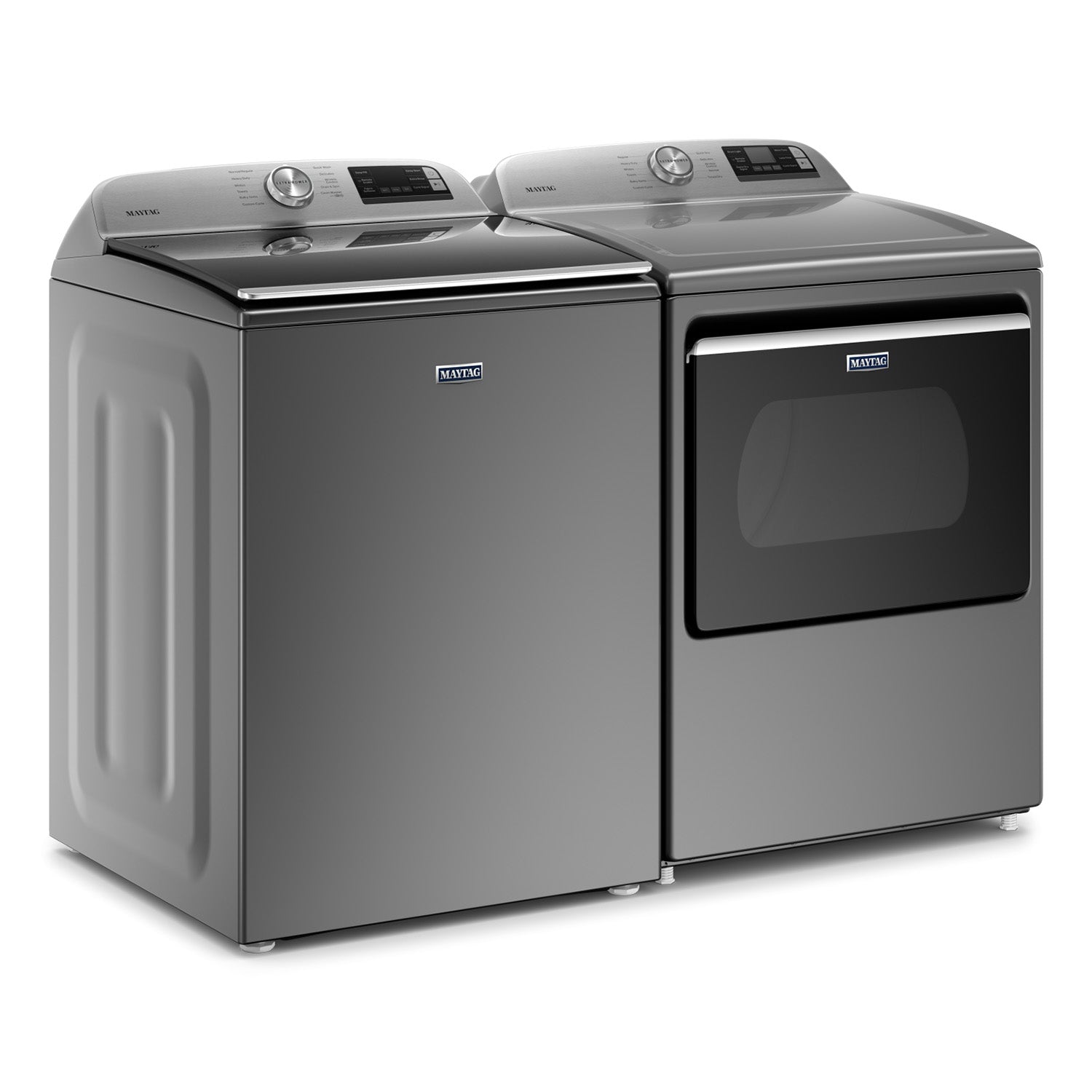 Maytag Metallic Slate Smart Top Load Washer 5.4 cu. ft. & Smart Gas Dryer 7.4 cu. ft. (MVW6230HC/MGD6230HC) - Laundry Set for Large Families, Energy Efficient Appliances for Home Use