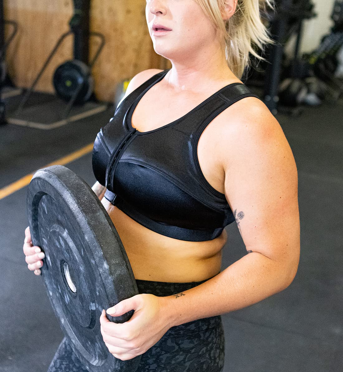 ENELL Women's High Impact Sports Bra - Full Coverage, Maximum Support for Running, CrossFit & High-Intensity Workouts - Size 100 (Black)