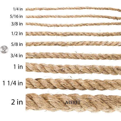 ATERET Twisted ProManila - 1 Inch x 300 Feet Synthetic Polypropylene Rope | 3 Strand Weather-Resistant Cord for Home Decor, Landscaping, DIY Projects | Perfect for Outdoor Use, Camping, and Marine Applications