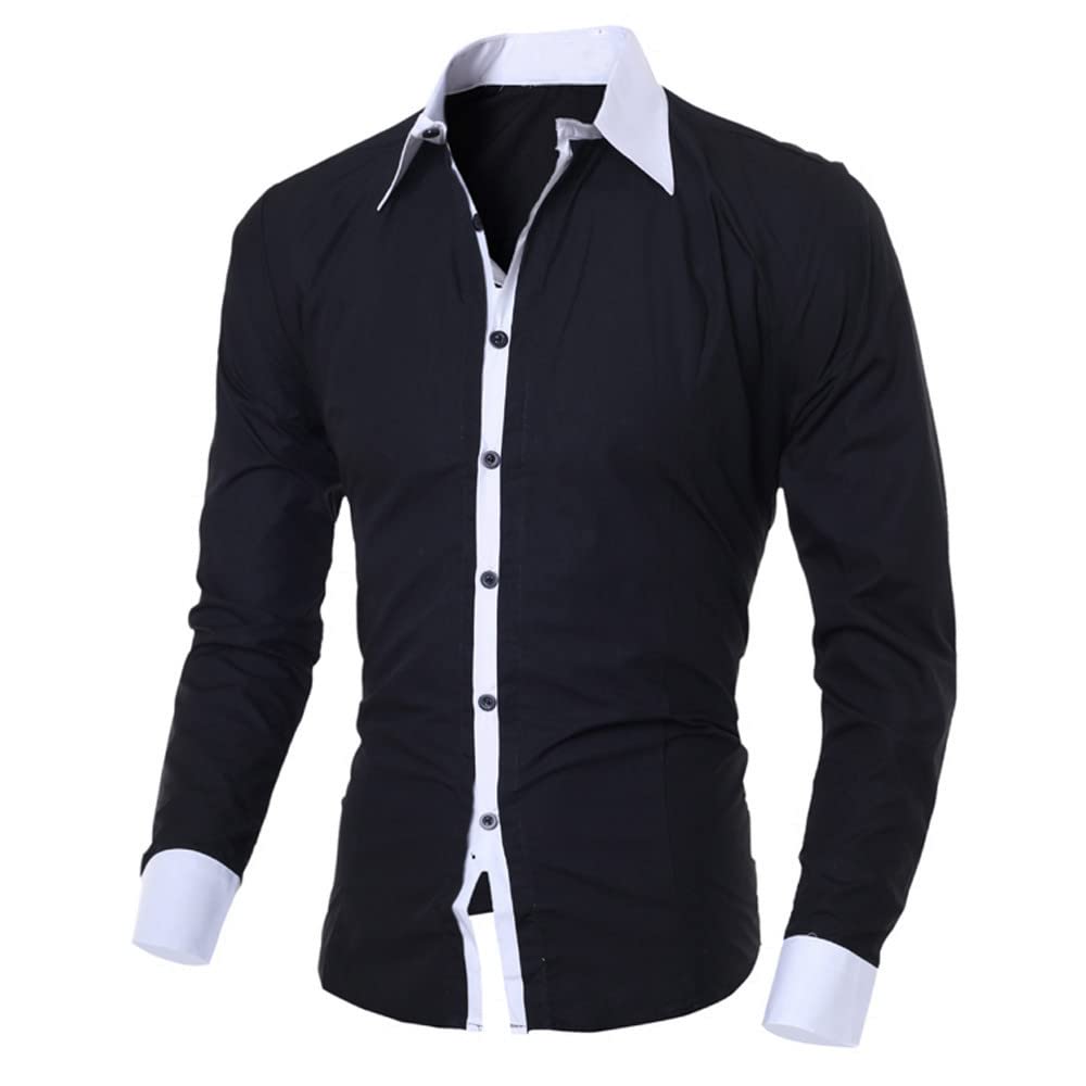 Men's Slim Fit Long Sleeve Henley Shirt - Casual Button Down Top for Fall & Winter - Soft Cotton Blend Comfortable Shirt for Work, Date Night and Outdoor Activities