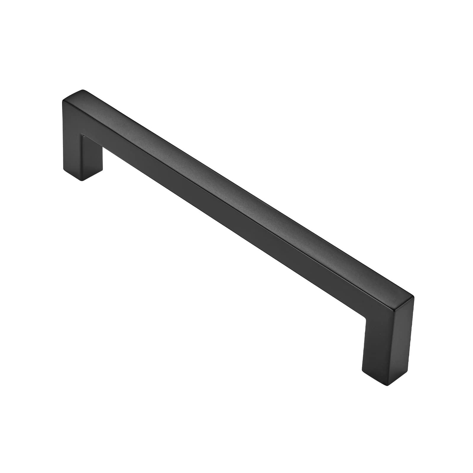 10 Pack Matte Black Square Solid Cabinet Handles - 3